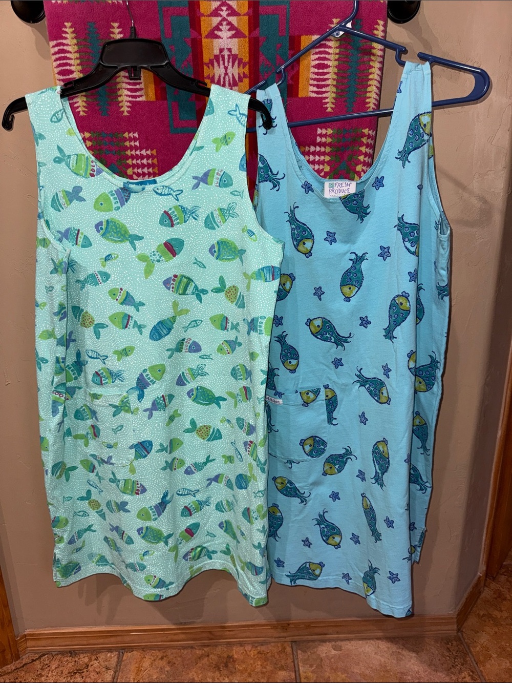 LOT OF TWO-FRESH PRODUCE SUN DRESSES SIZE LARGE-ONE IS NEW, ONE IS EUC